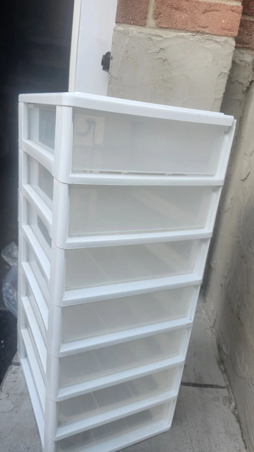 White 7-Drawer Plastic Storage Organizer