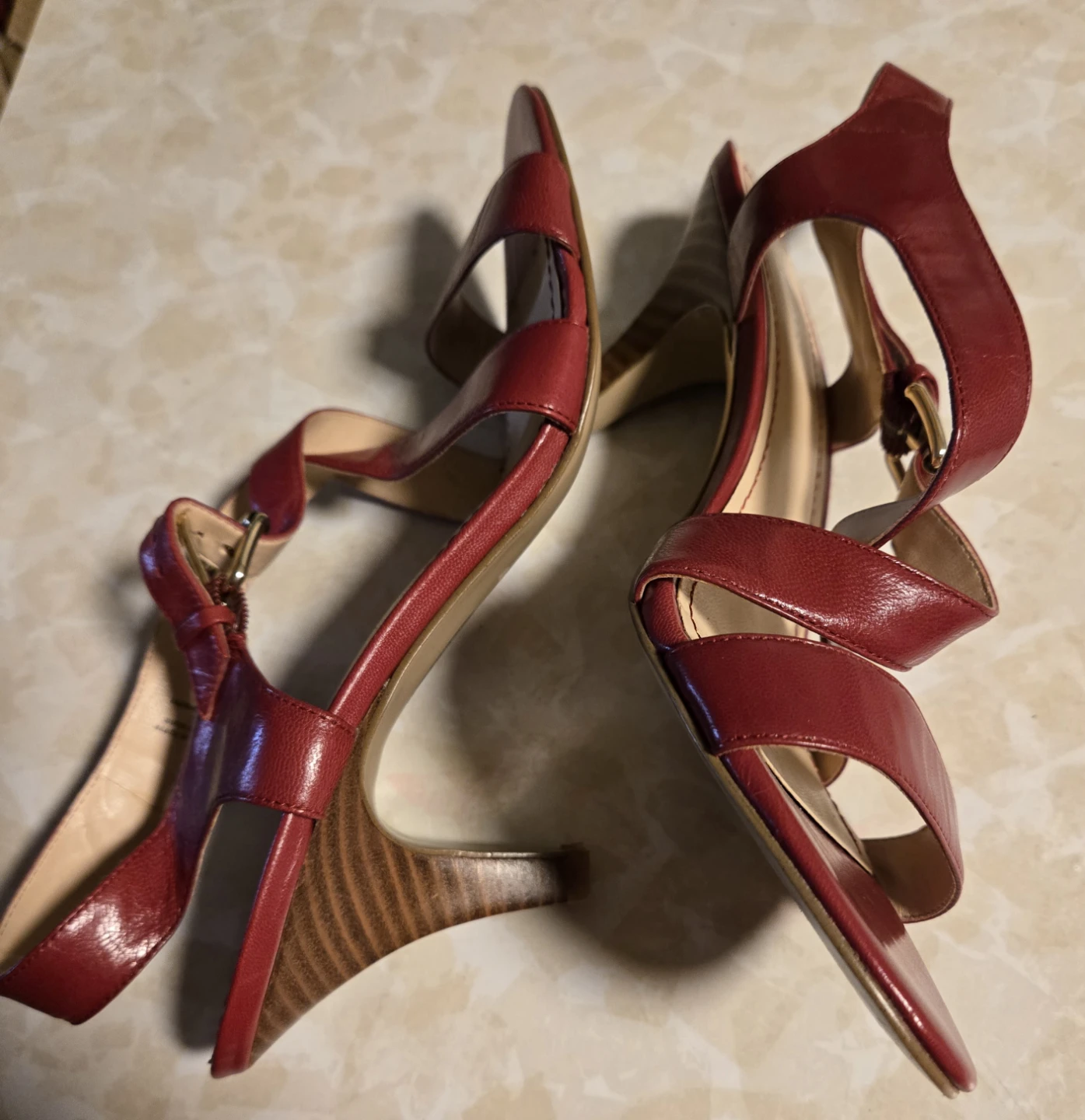 Nine West Red Leather Heeled Sandals - photo 2