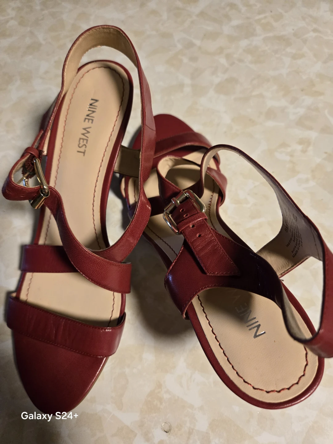 Nine West Red Leather Heeled Sandals - photo 3