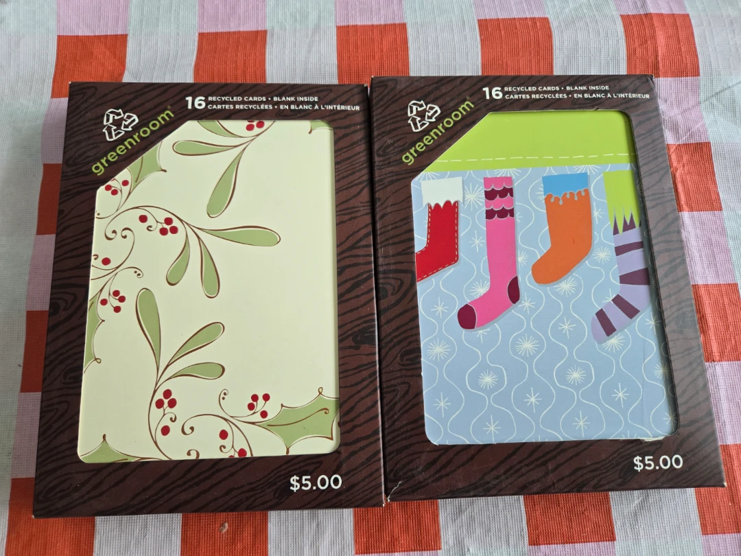 Two (2) Boxes Greenroom Recycled Cards