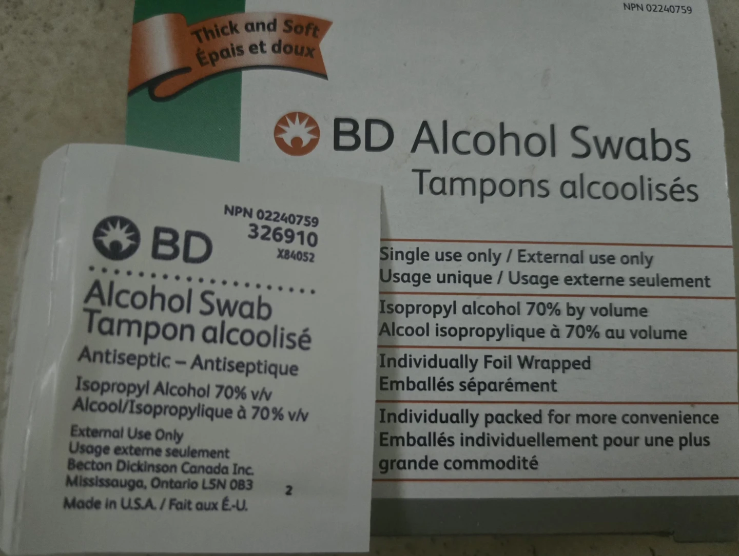 Bundle of 16 BD Alcohol Swabs