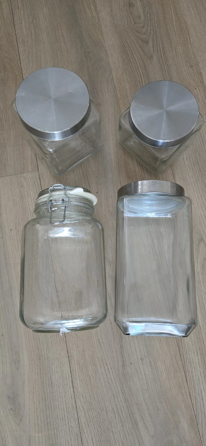 Set of 4 Glass Storage Jars