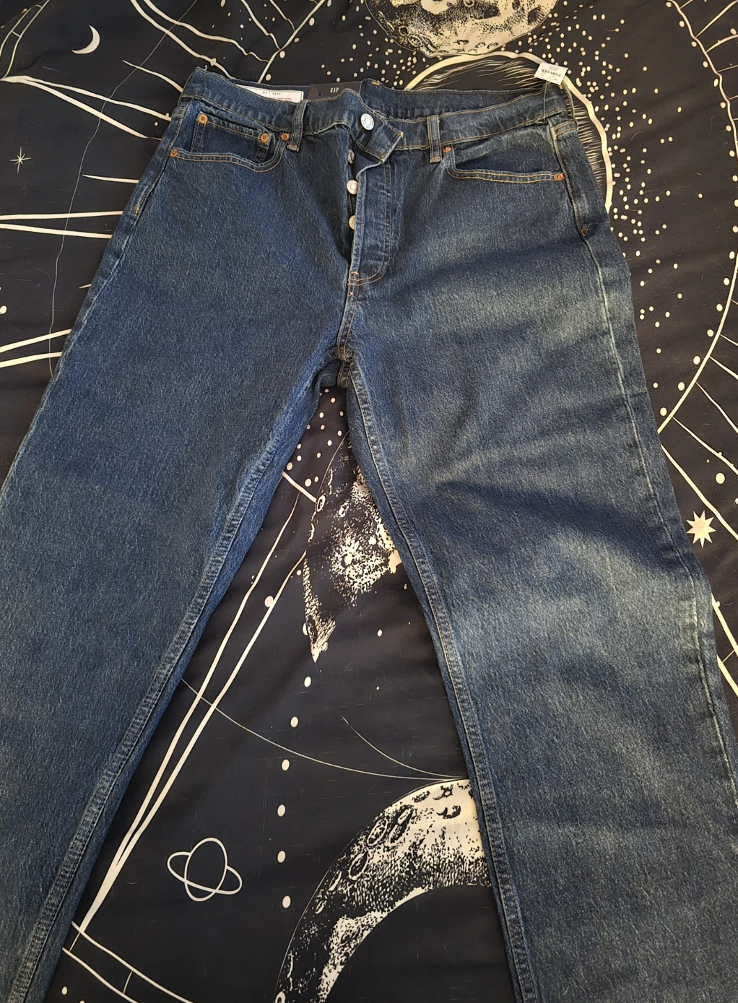 GAP Men's Dark Wash Button Fly Jeans