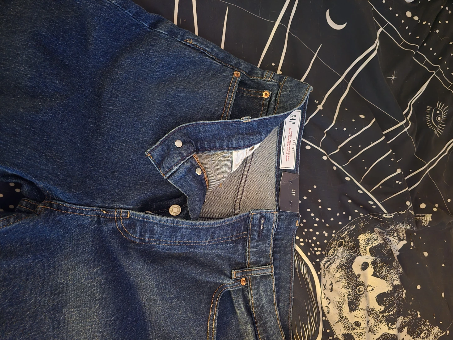 GAP Men's Dark Wash Button Fly Jeans - photo 3