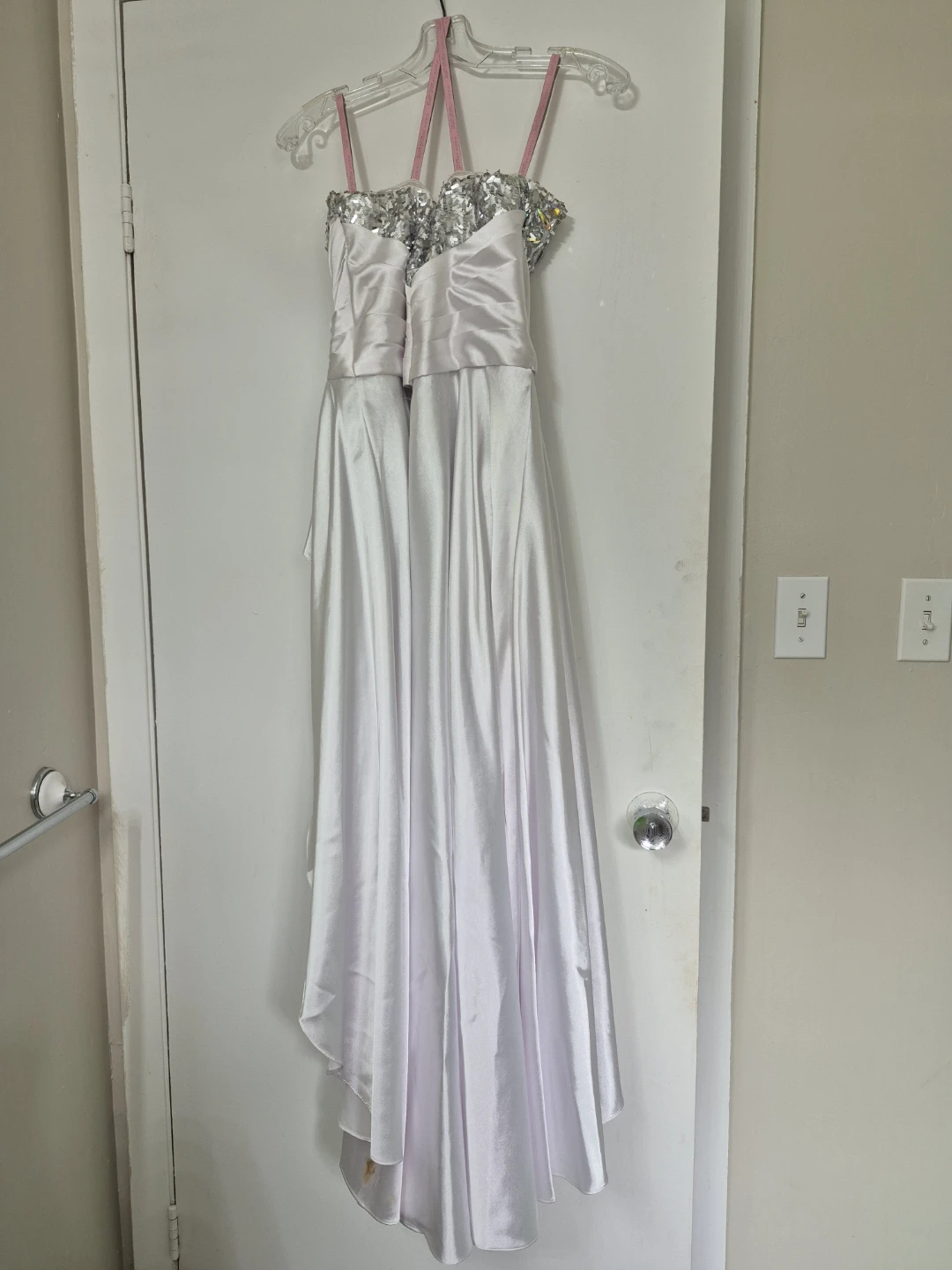 White Beaded Hi-Low Prom Dress - photo 4