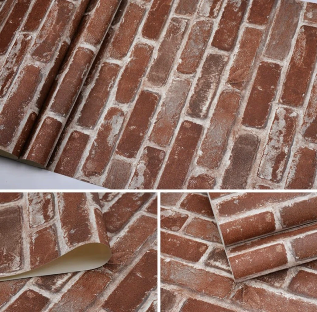 Brick Pattern Peel & Stick Self-Adhesive Wallpaper 17.3"×393"