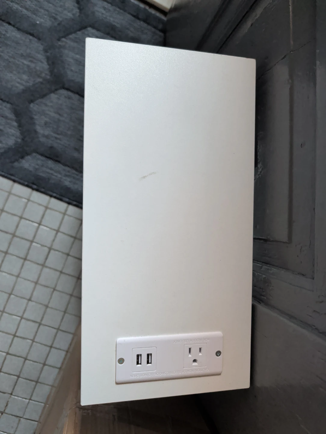 White End Table with Built-in USB and Outlet - photo 2