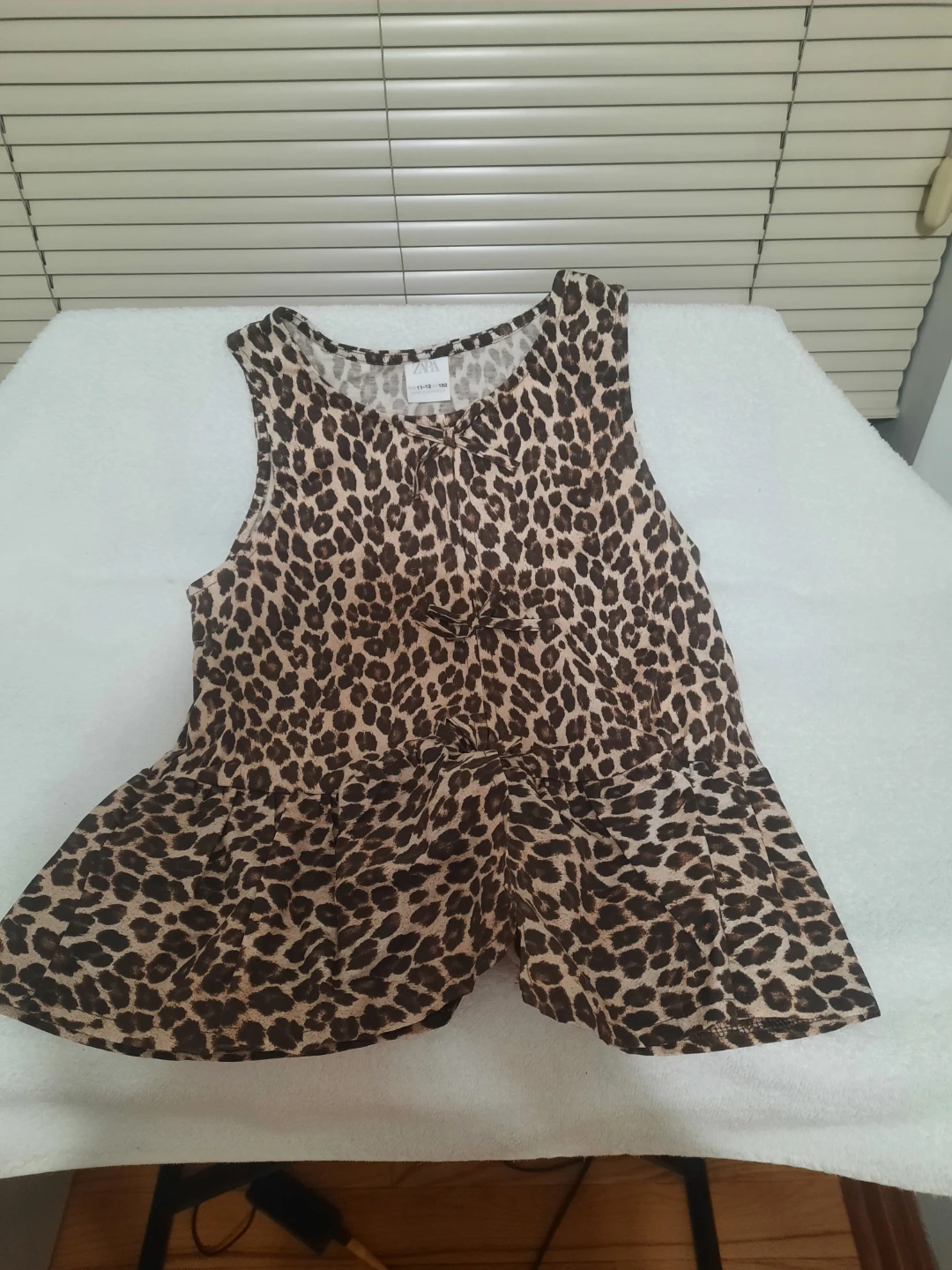 Girl Leopard Print Peplum Top