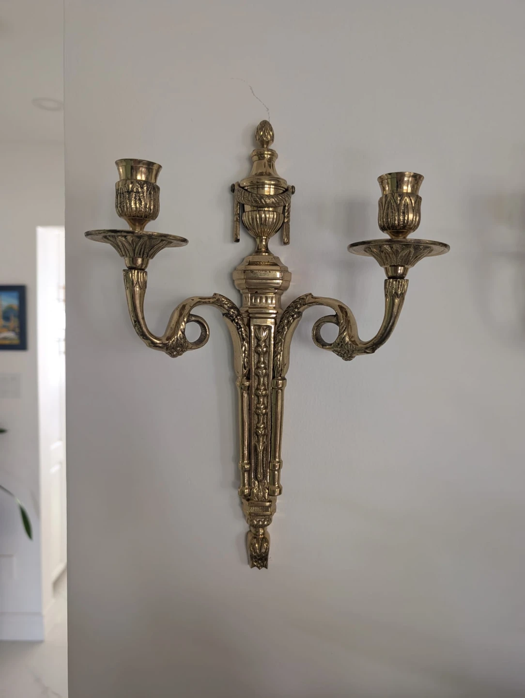 Beautiful Brass Wall Candle Sconces (Pair) - photo 4
