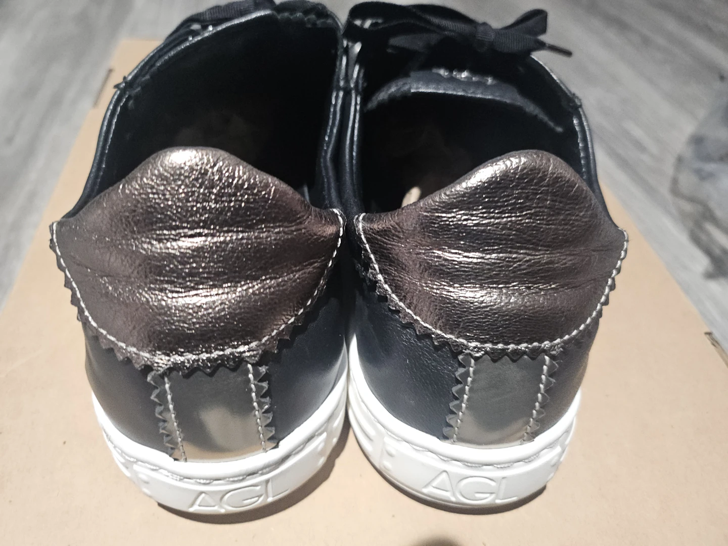 AGL Black Leather & Suede Sneakers - photo 3