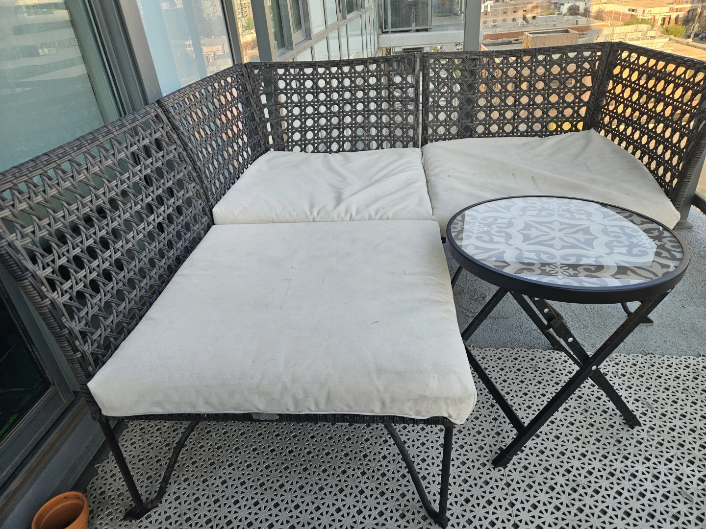 Balcony Patio Set with Cushions and Side Table - photo 2