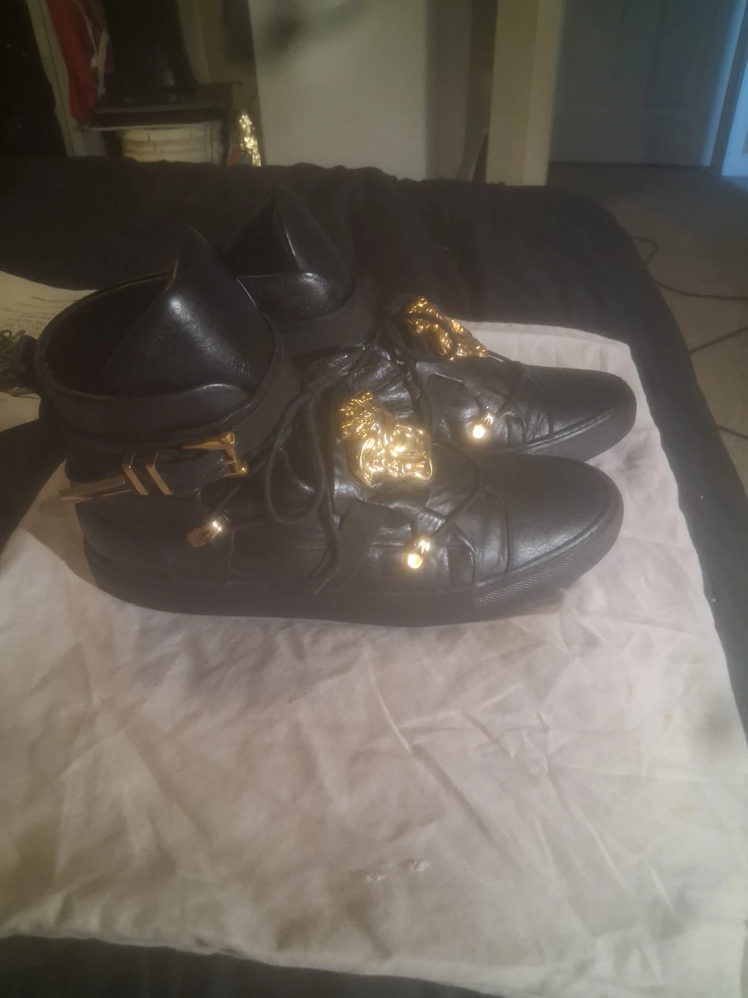 Versace Black Leather Medusa High-Top Sneakers - photo 3