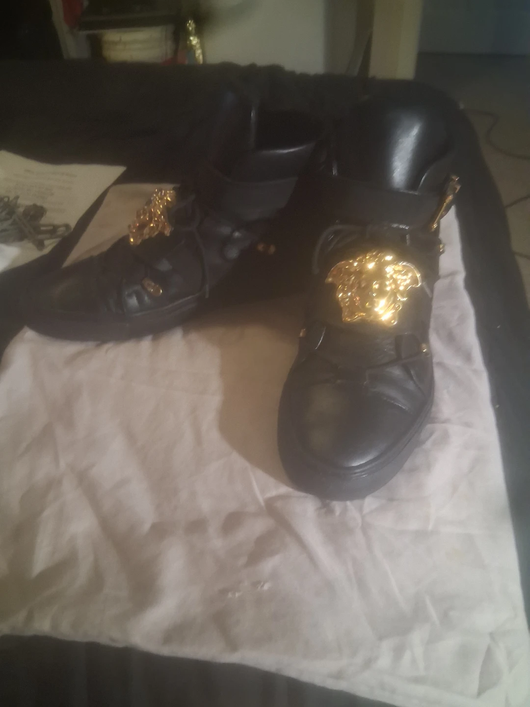 Versace Black Leather Medusa High-Top Sneakers - photo 5