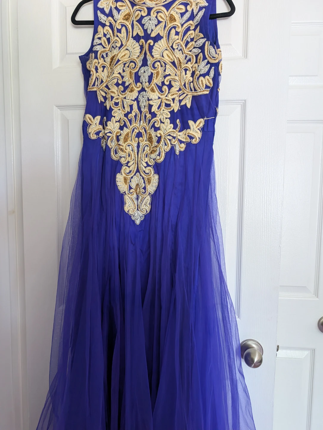 Royal Blue Embroidered Formal Dress