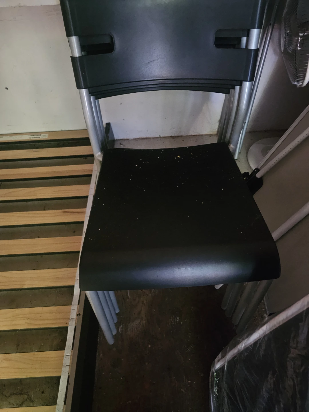 Stackable Black Plastic Chairs
