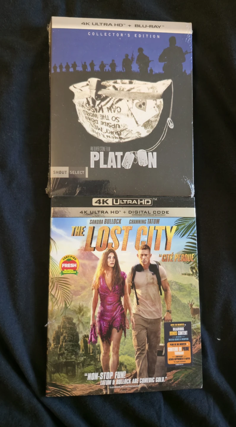 Platoon & The Lost City 4K UHD Blu-ray Collector's Editions
