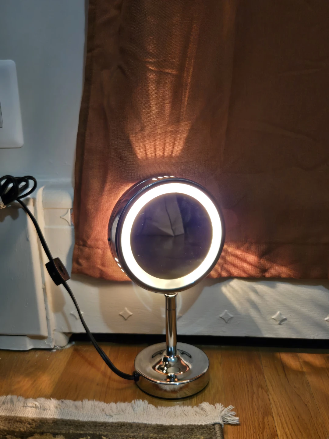 Lighted Stand Mirror (Dual sided w/ magnified mirror)
