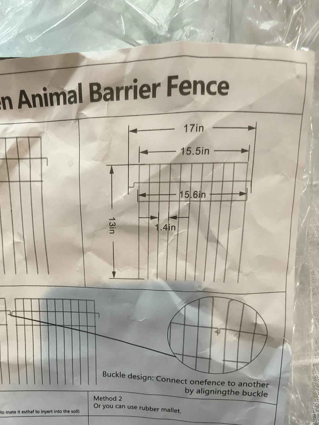 37ft (L) X 13in (H) Garden Animal Barrier Fence, 26 Pack - photo 3