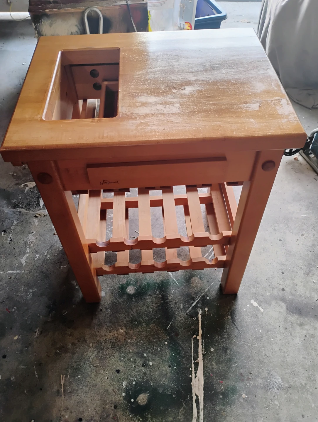 Wooden Kitchen Cart with Wine Rack - photo 2