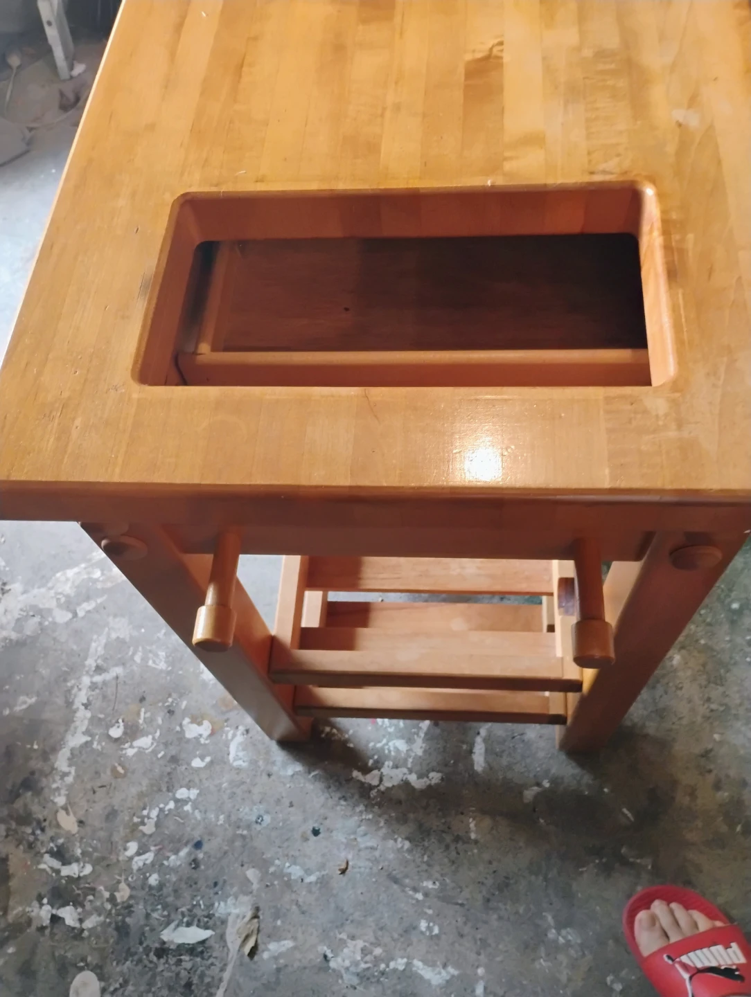 Wooden Kitchen Cart with Wine Rack - photo 3