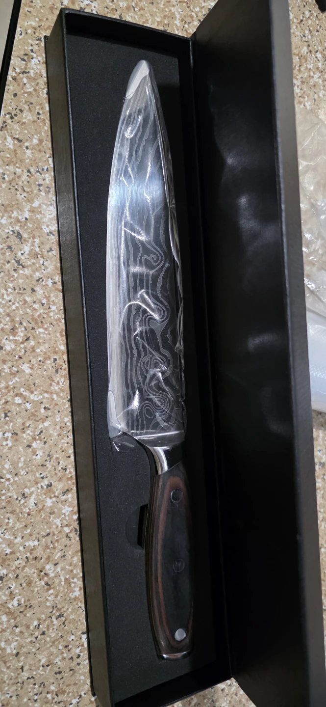 Damascus Chef's Knife with Wooden Handle - photo 2