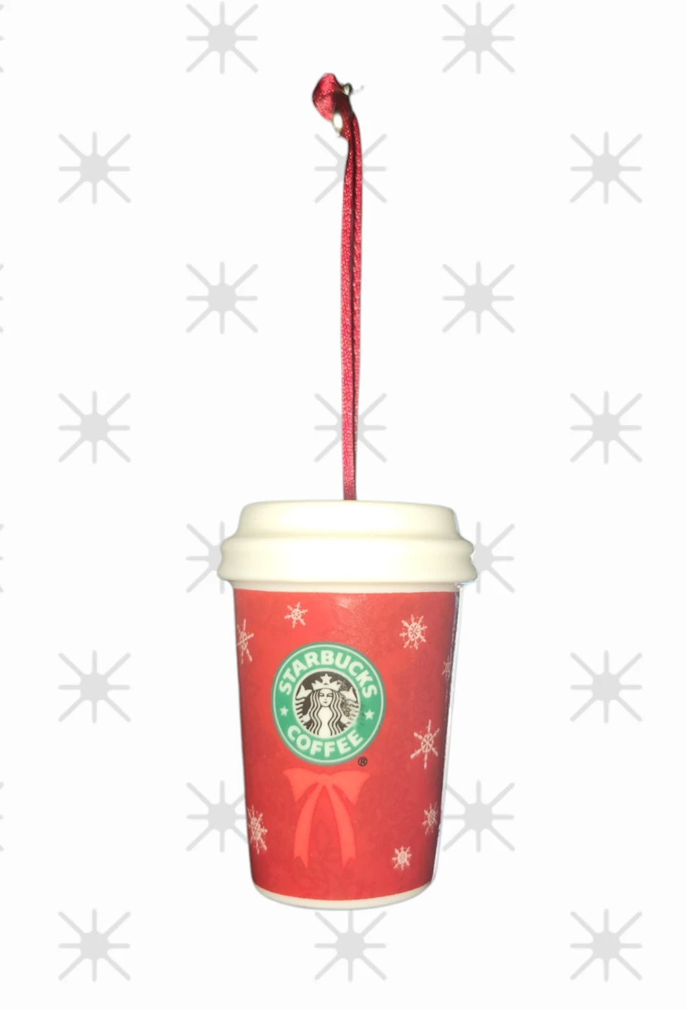 Starbucks Red Snowflake Coffee Cup Ornament