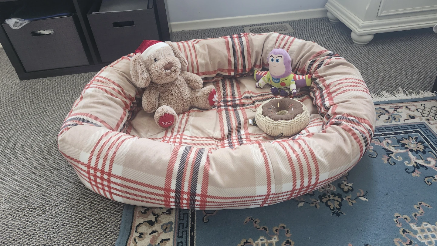 Dog Bed with Plaid Design - photo 2