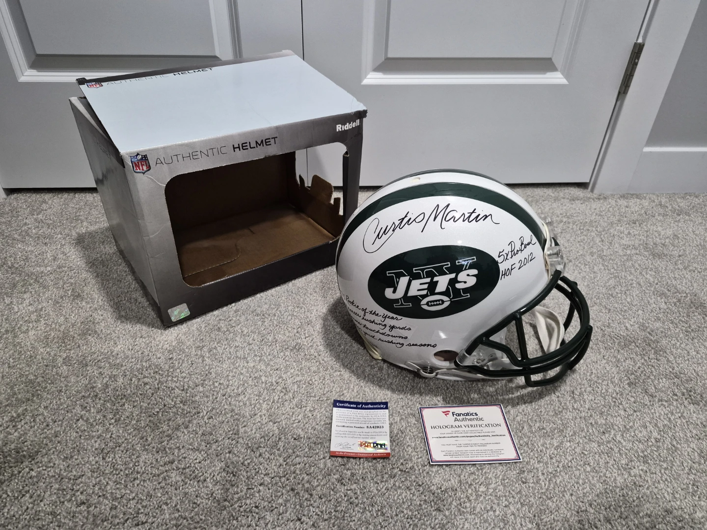 Curtis Martin Signed New York Jets Authentic NFL Helmet