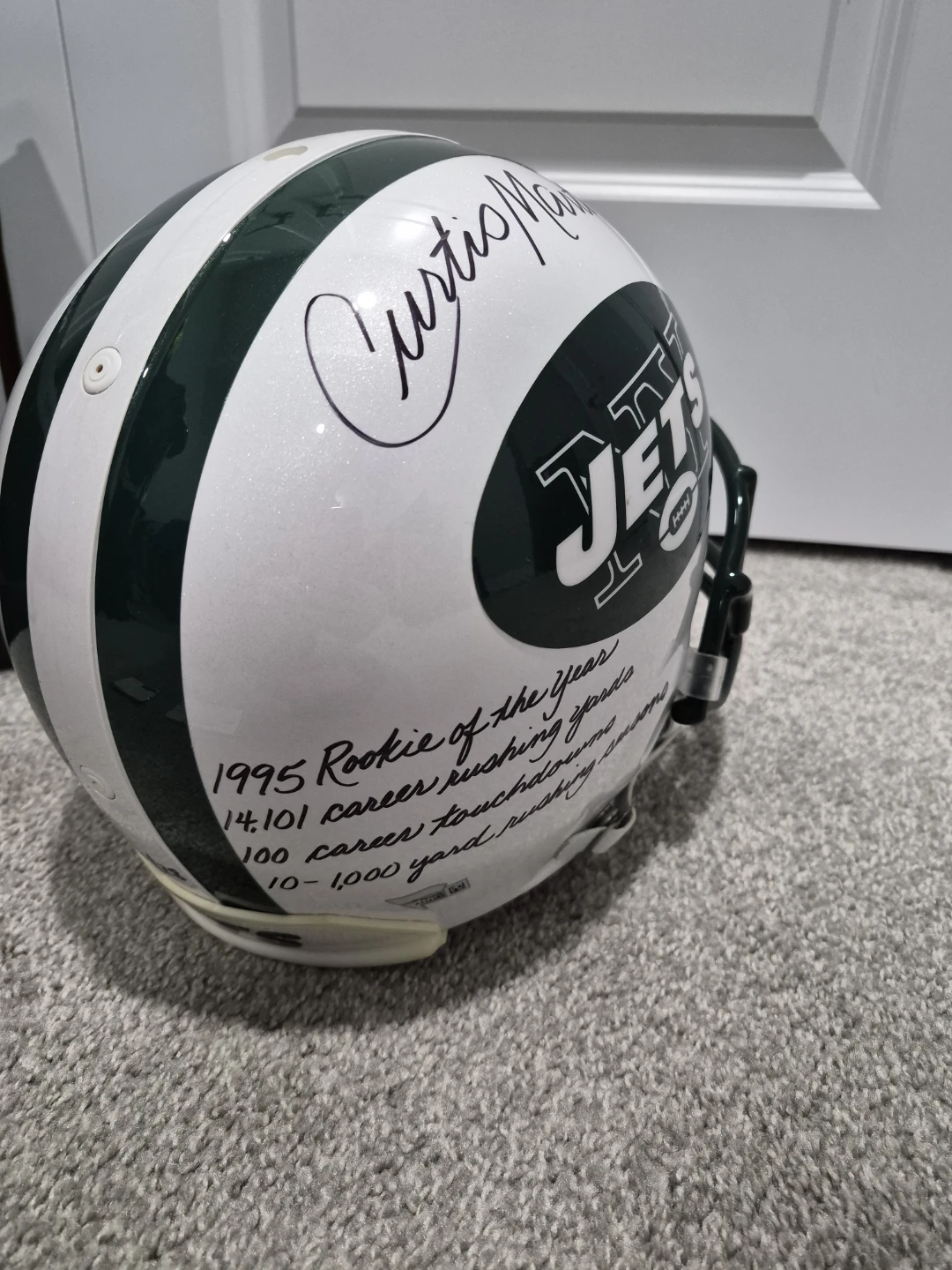 Curtis Martin Signed New York Jets Authentic NFL Helmet - photo 3