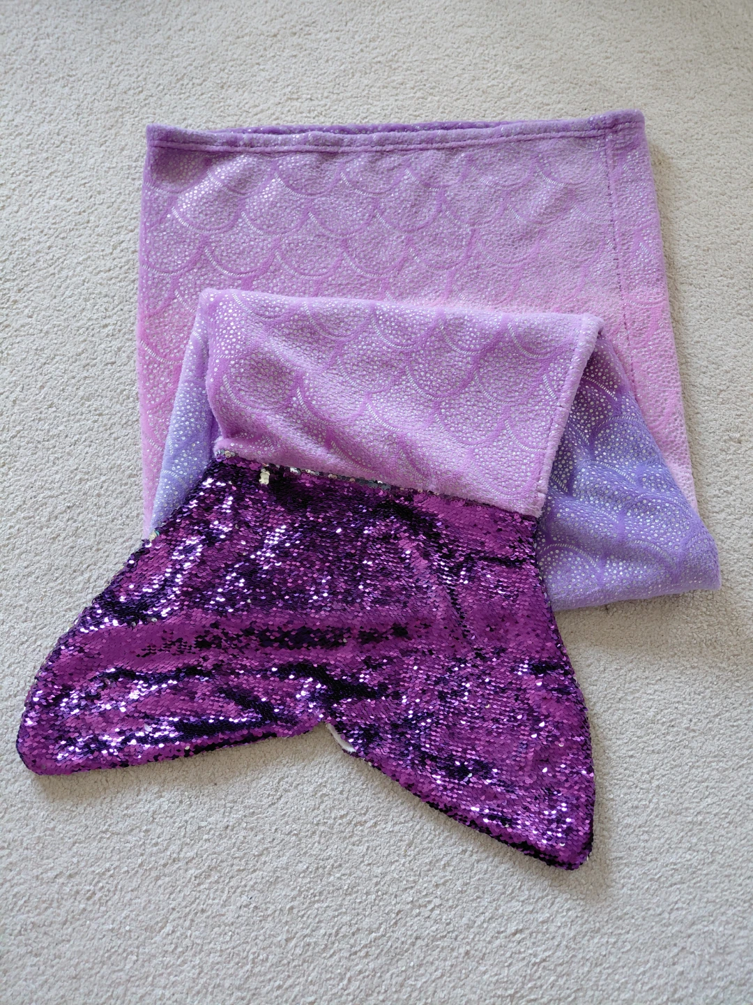 Purple Mermaid Tail Blanket