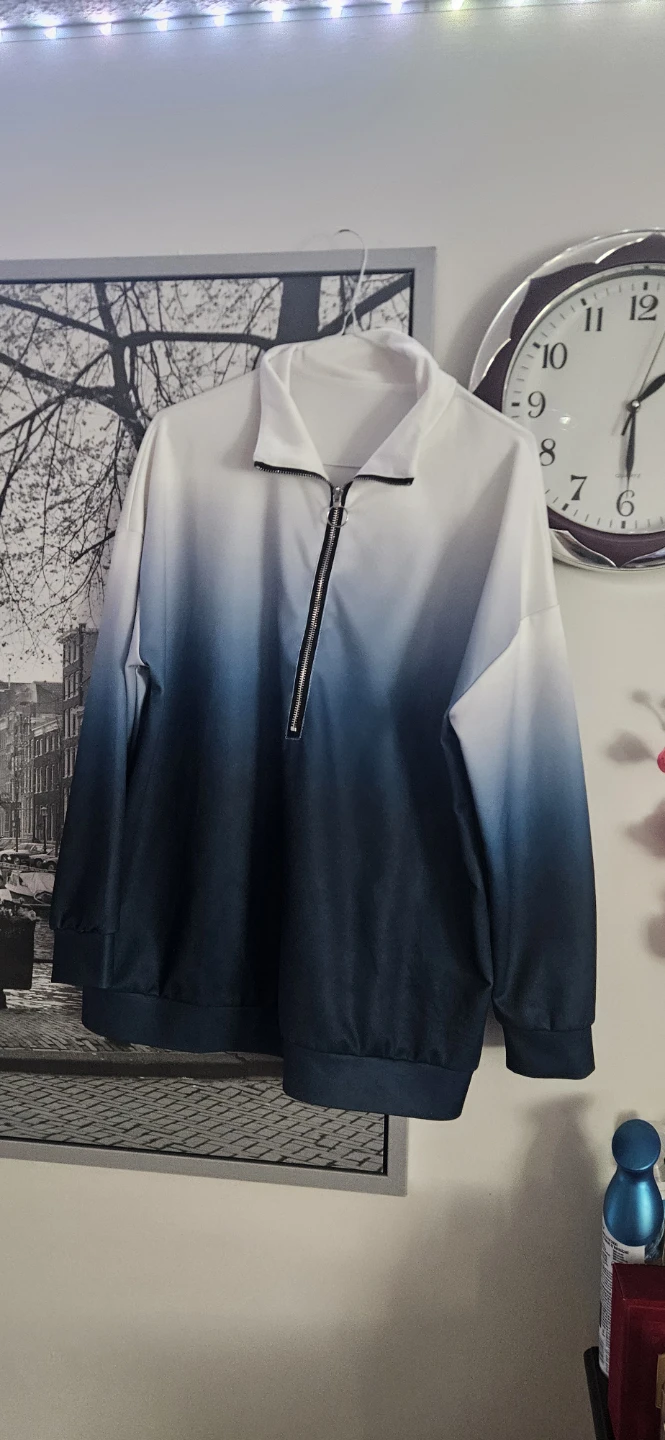 Ombre Quarter-Zip Pullover