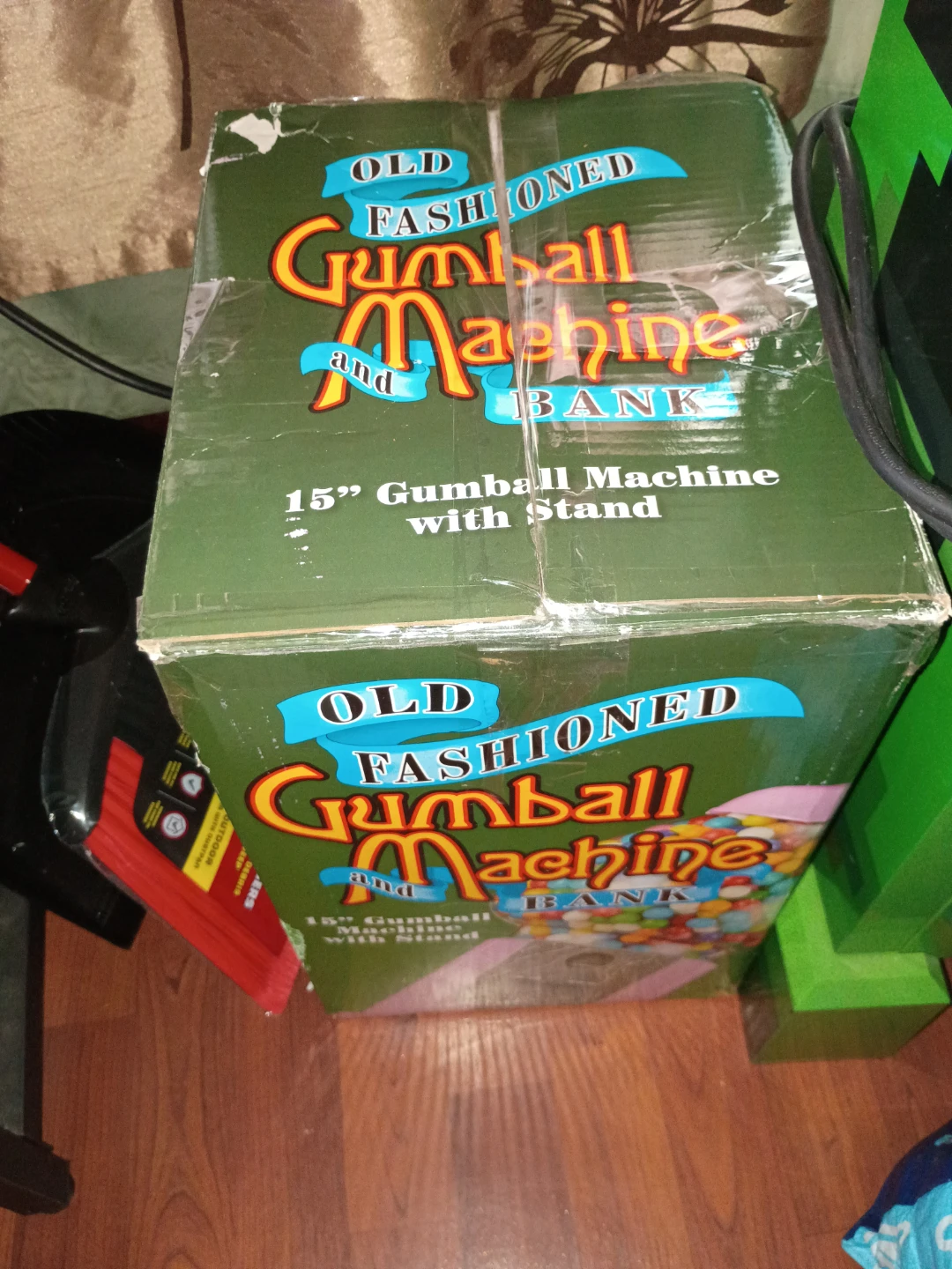 Old Fashioned Gumball Machine and Bank - 15" with Stand