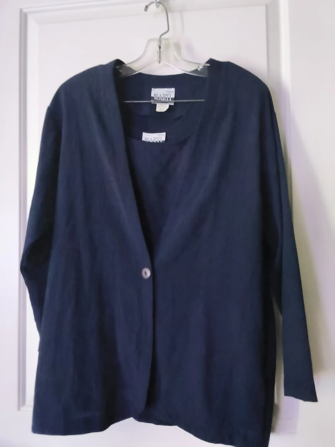 Marti Miami Navy Blue Top and Cardigan Set Size Small