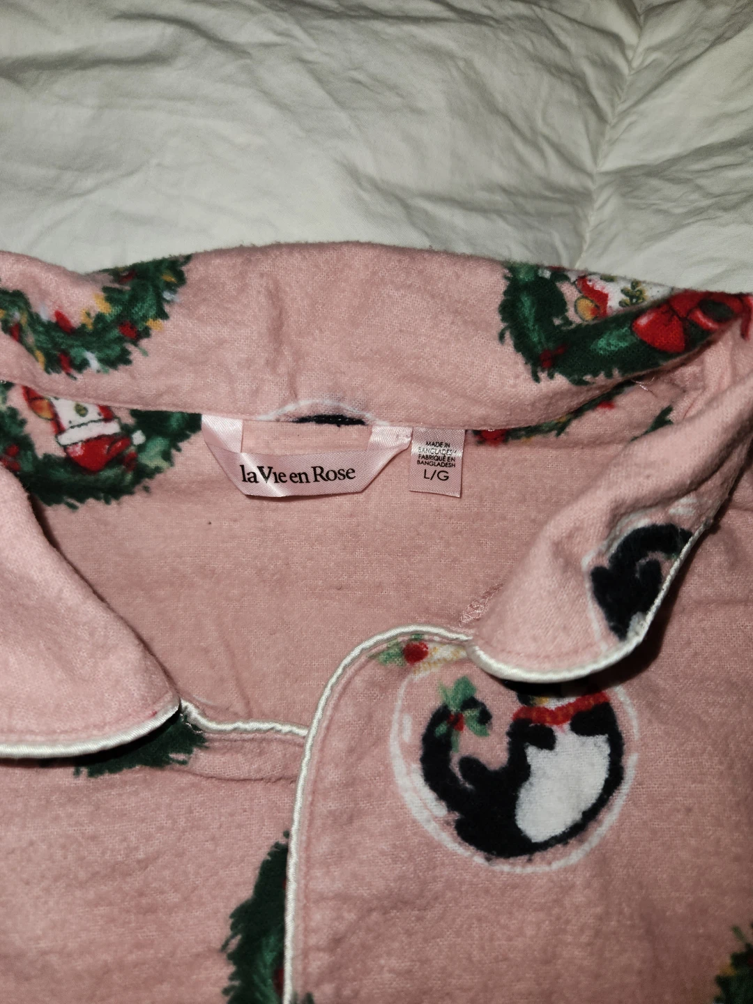 La Vie en Rose Pink Christmas Pajamas L/G - photo 3