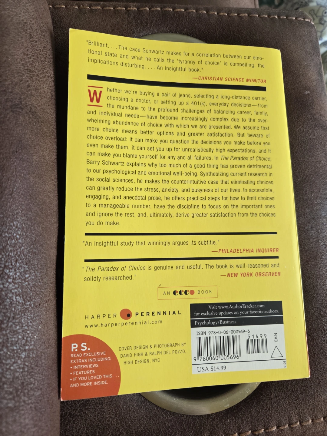 The Paradox of Choice by Barry Schwartz Paperback Book - photo 2