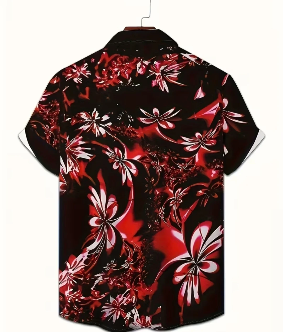 Men's Short Sleeve Floral Print Button-Up Shirt - photo 3