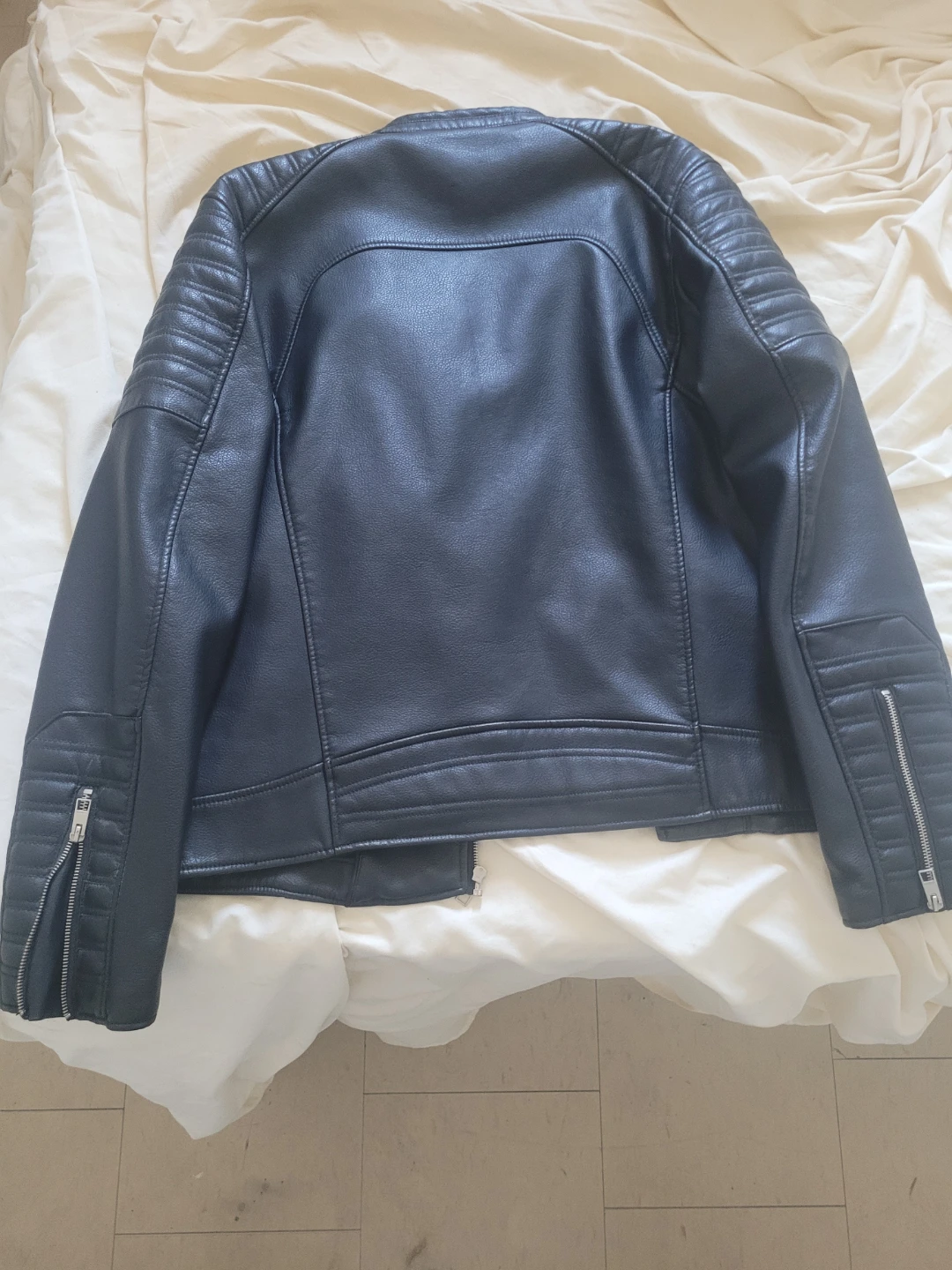 DENIM LAB Black Faux Leather Moto Jacket - X-Large - photo 2