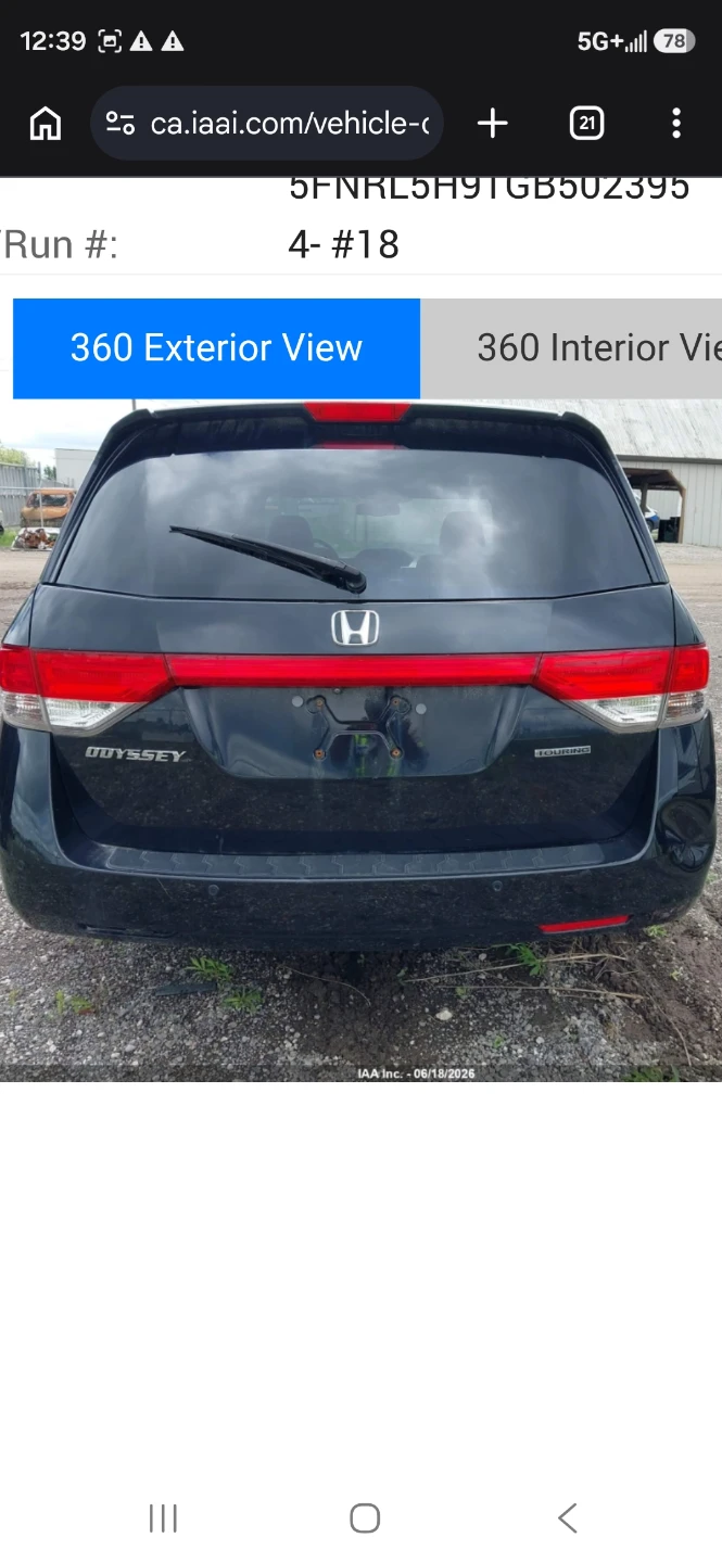2016 honda odyssey touring