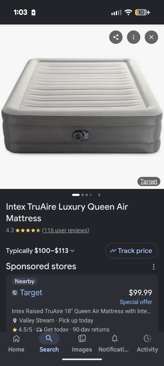 Intex TruAiro Queen Air Mattress
