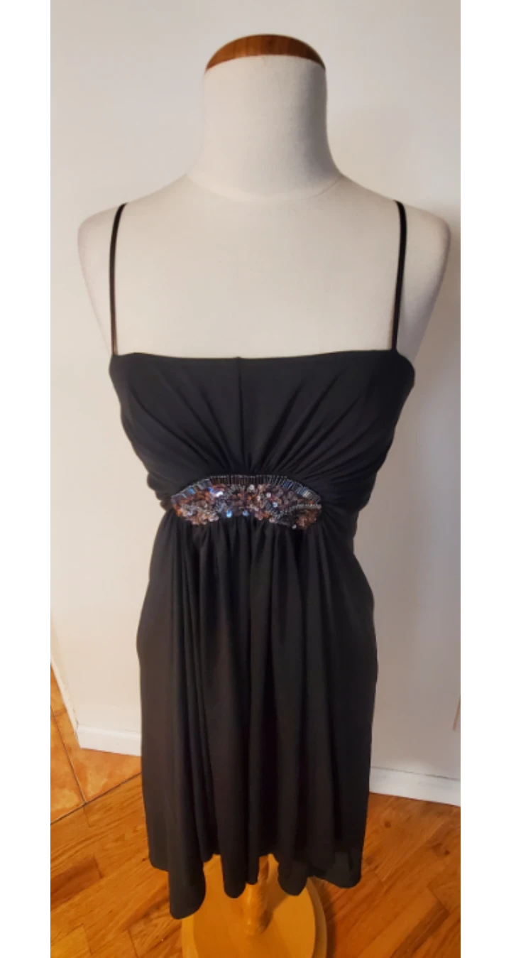 Black Embellished Strappy Dress