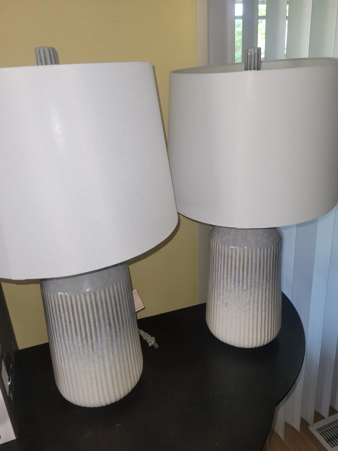Set of 2 Ceramic Table Lamps with White Shades
