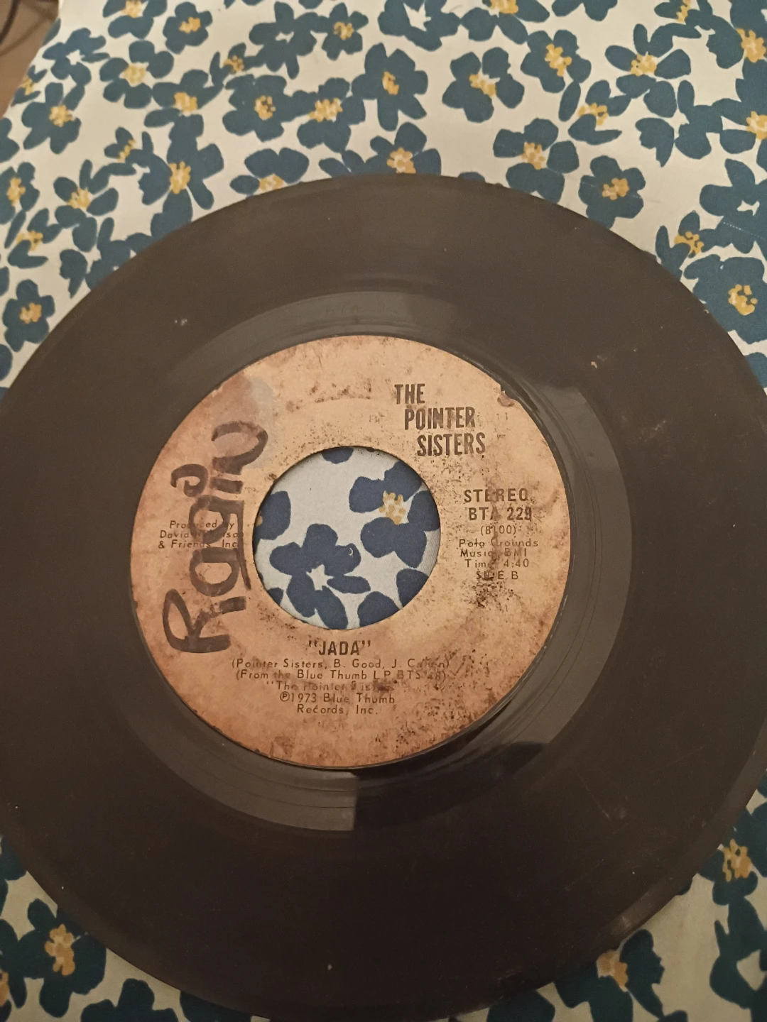 The Pointer Sisters Jada 7" Vinyl Record 1973