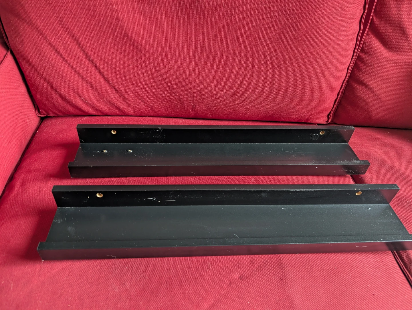 2 Black IKEA Shelves (Ribba)