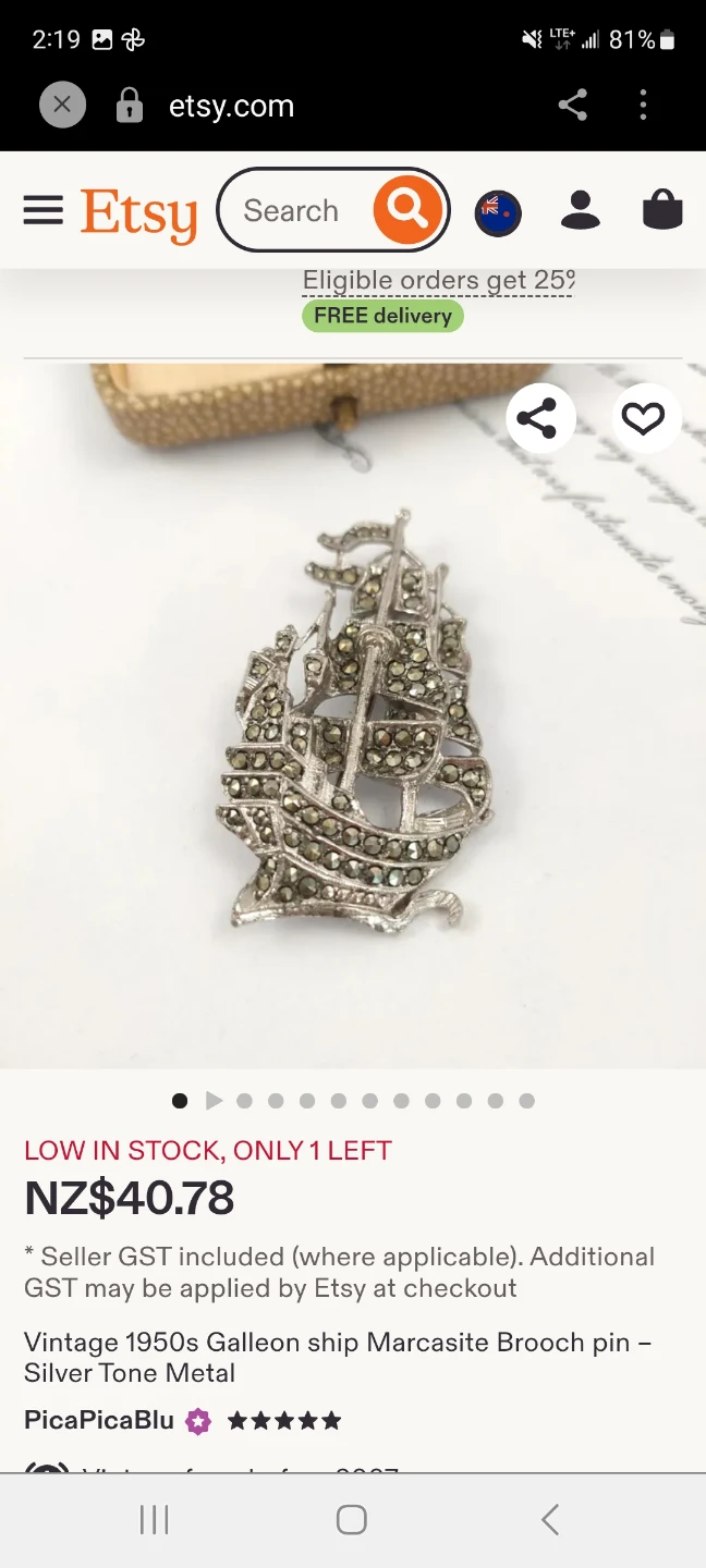 Vintage Ship pin - photo 3