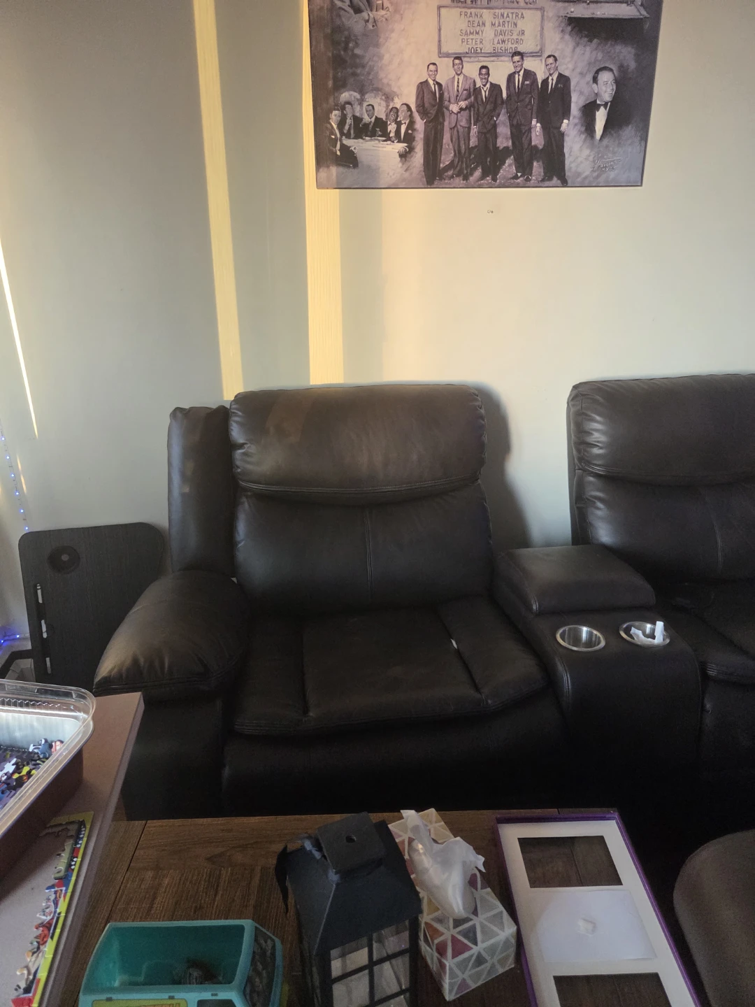 Brown Leather Sectional Sofa with Recliners - photo 3