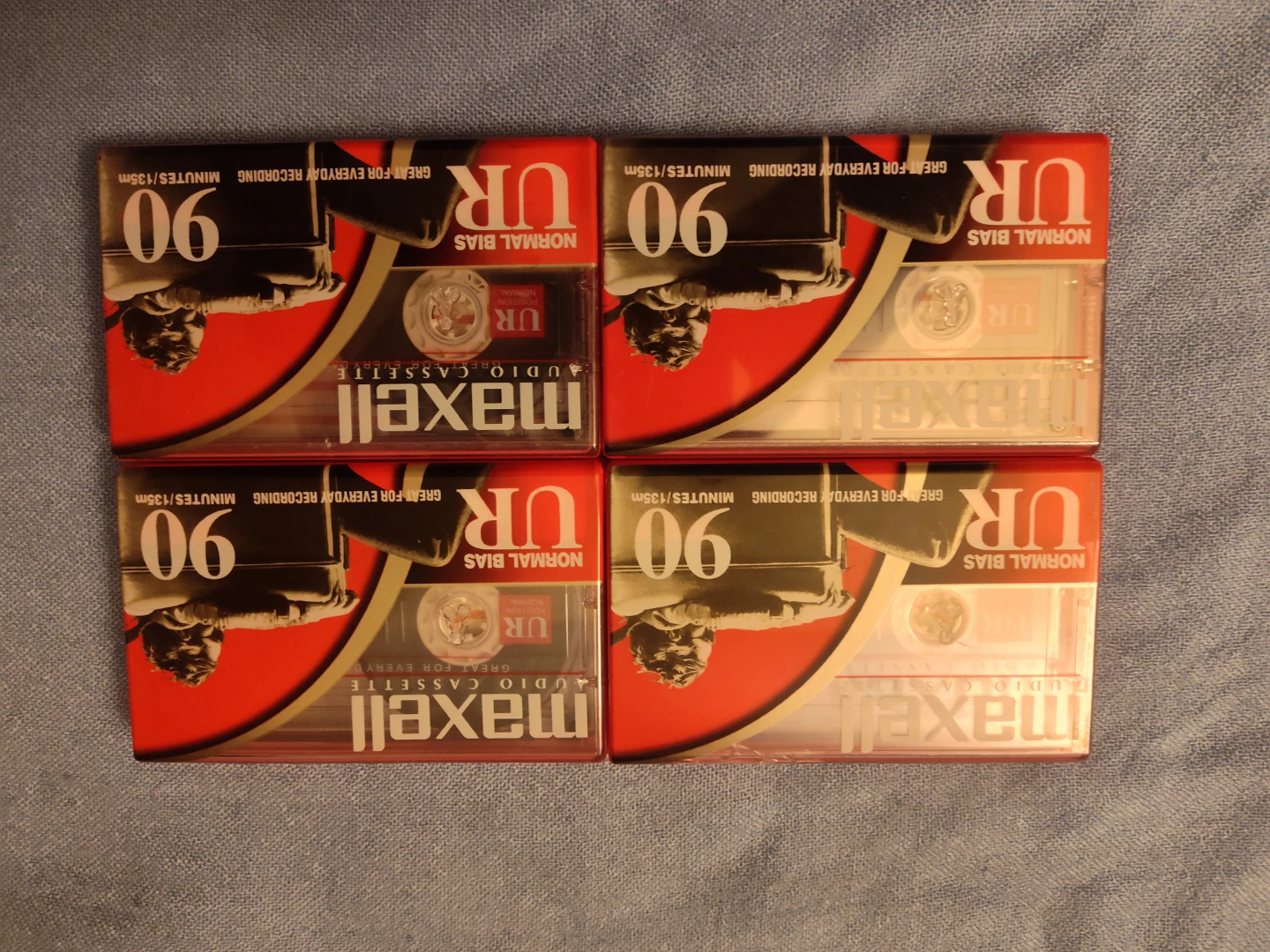 Maxell UR 90 Normal Bias Audio Cassette Tapes (4-Pack)