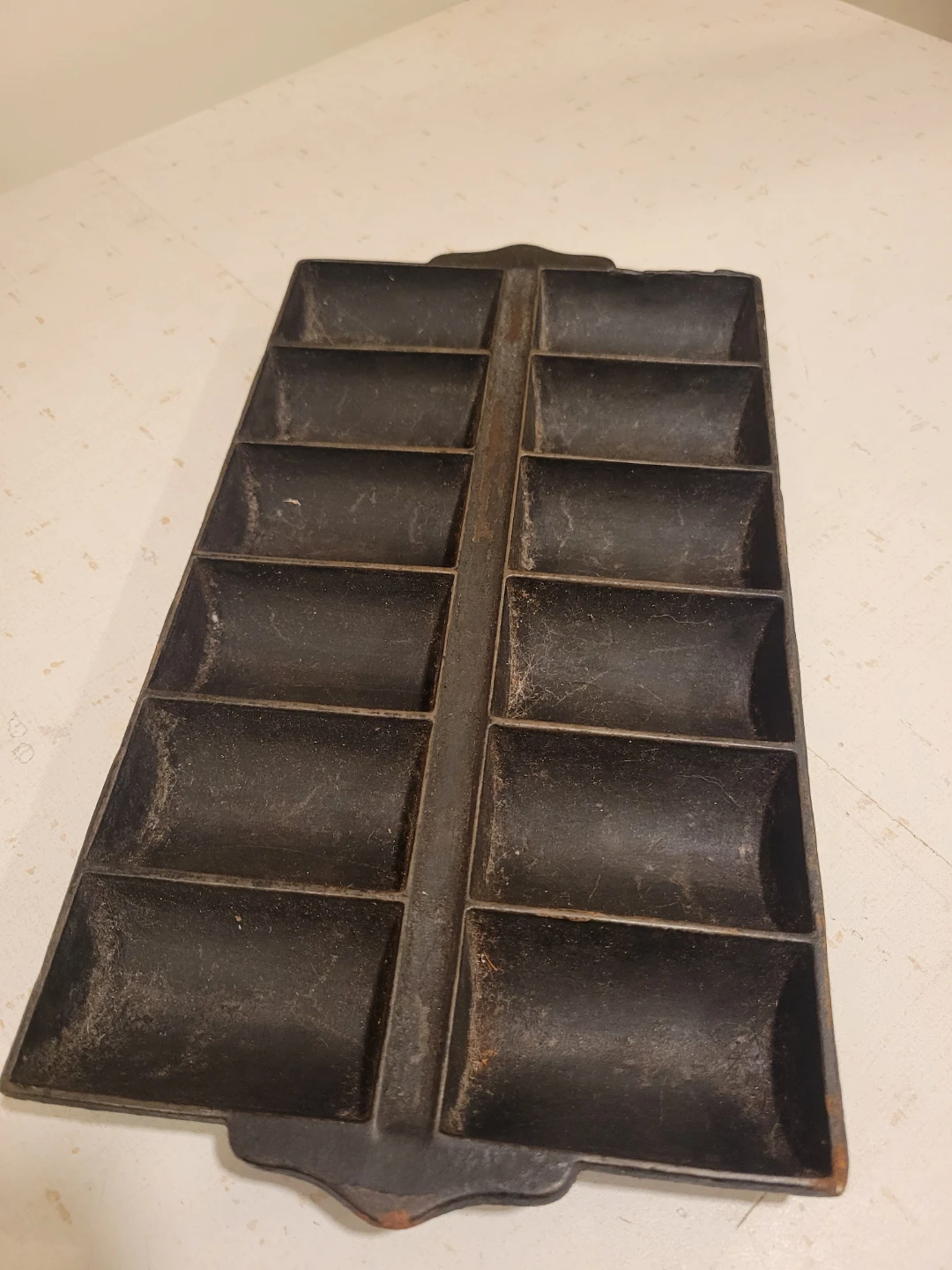 Vintage Cast Iron 12 Loaf Baking Pan. Industrial Trinket Dish