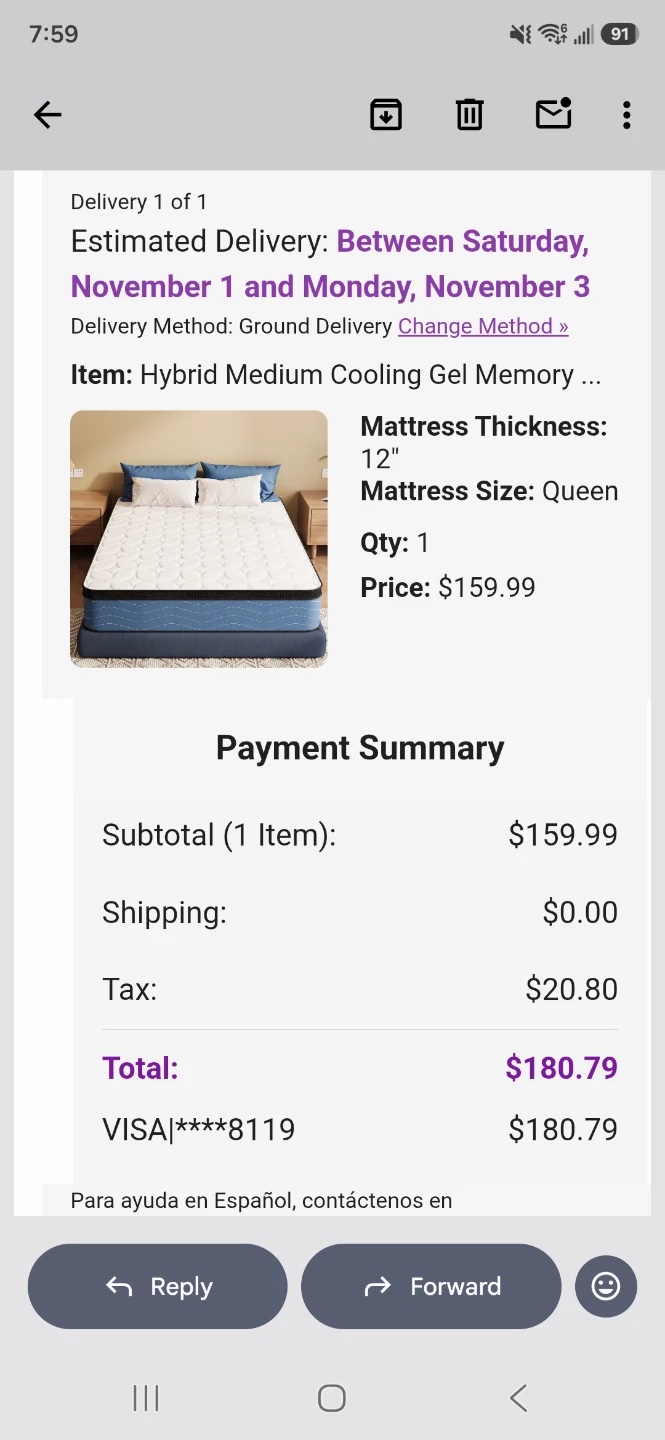 Queen Size Hybrid Medium Cooling Gel Memory Foam Mattress - photo 3