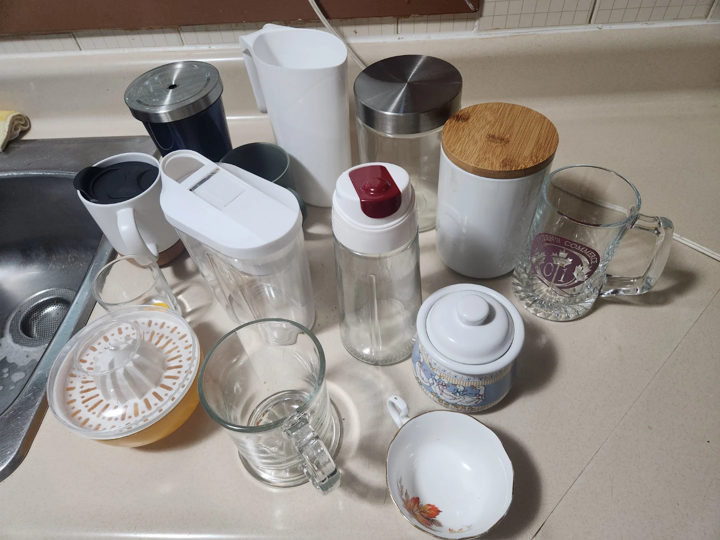 Kitchenware Assortment - Mugs, Pitchers, Jars & Citrus Juicer