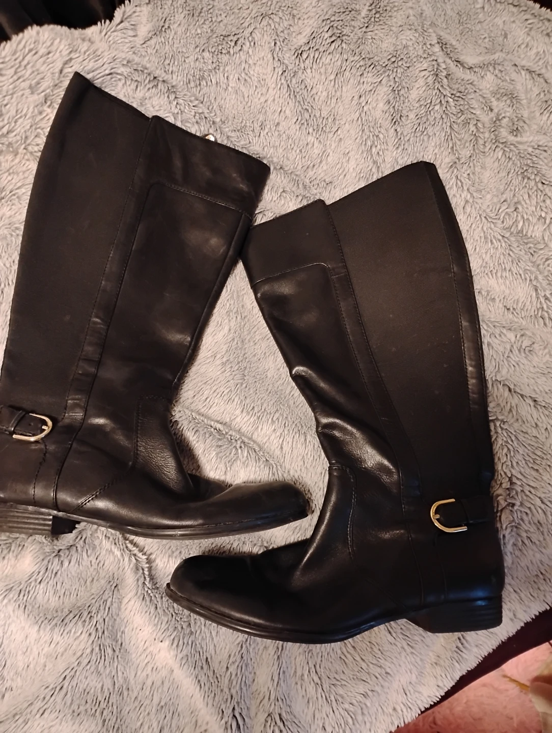 Black Leather Riding  boots